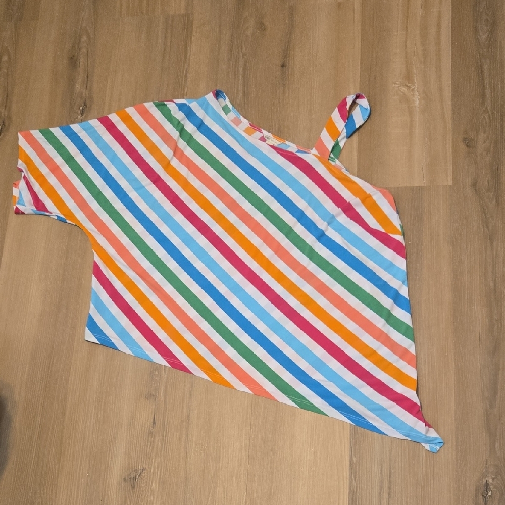 Cato Colorful Asymmetrical One Shoulder Tank Top